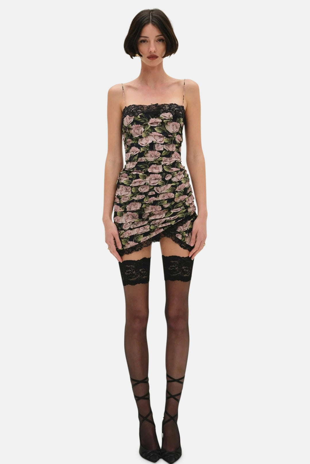 for Love & Lemons Fallen Rose Mini Dress Black blueandcream for Love & Lemons Fallen Rose Mini Dress Black blueandcream