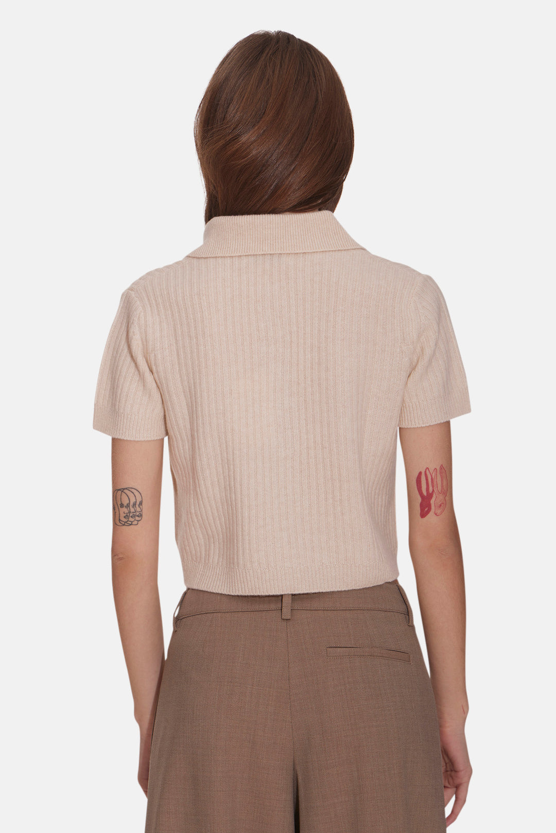 Farrah Short Sleeve Polo Beige