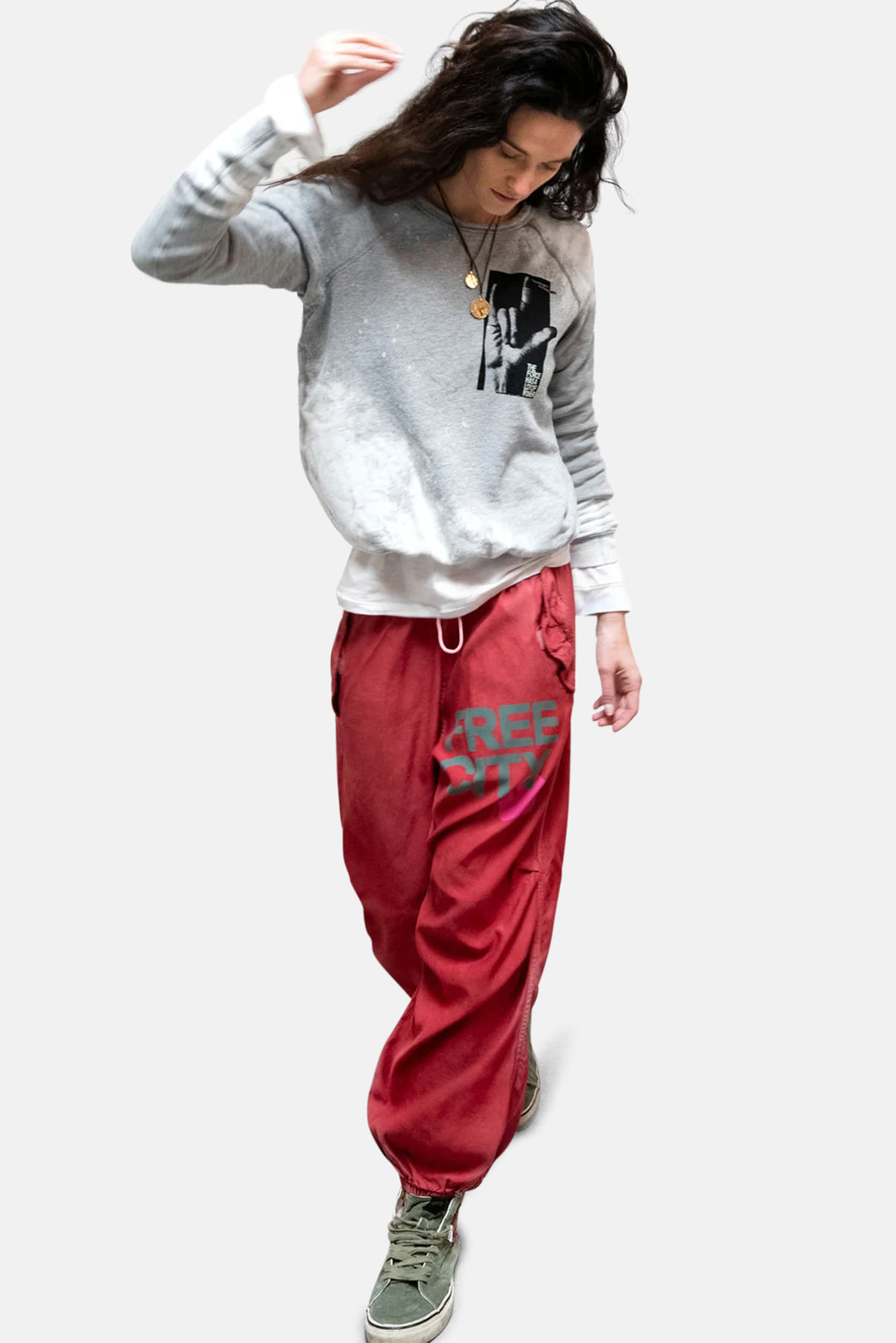 Flap/Snap FREECITY Matte/Satin Airjump Pant - Artyard Red