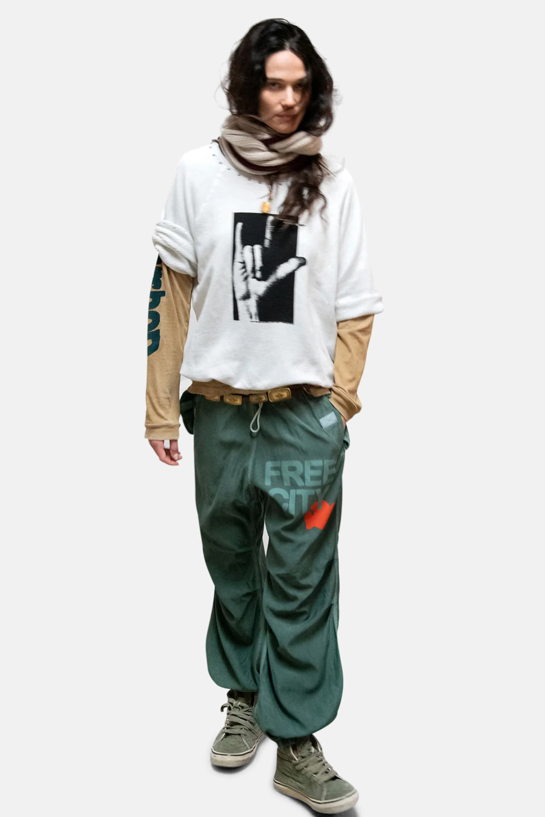 Flap/Snap FREECITY Matte/Satin Airjump Pant - Surplus Powder