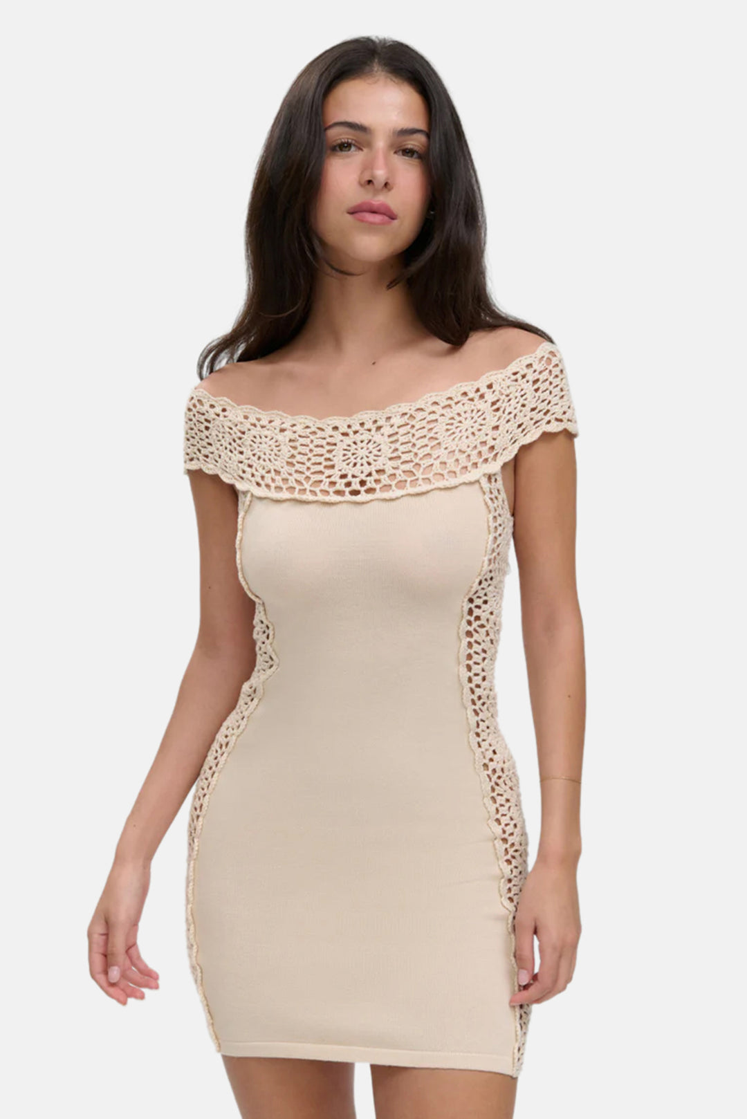 Fleur Crochet Knit Mini Dress Summer Crochet