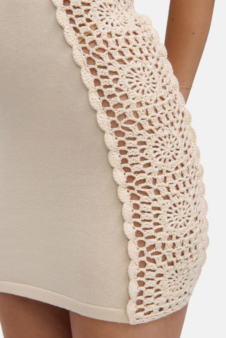 Fleur Crochet Knit Mini Dress Summer Crochet