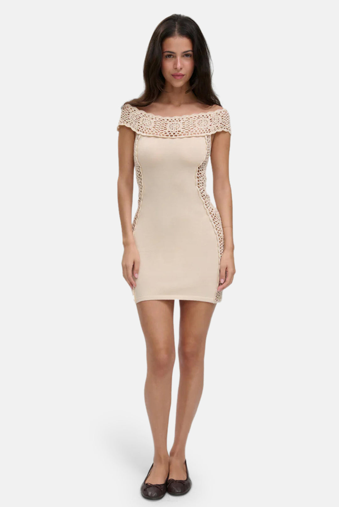 Fleur Crochet Knit Mini Dress Summer Crochet