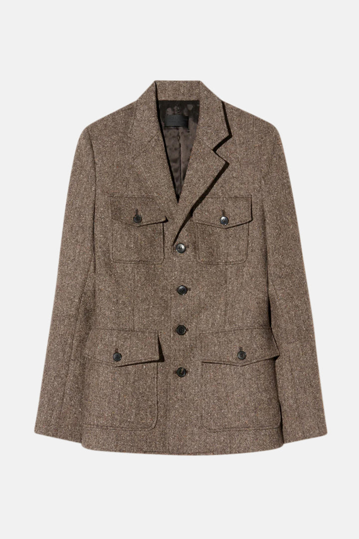 Fleur Jacket With Combo Brown Donegal