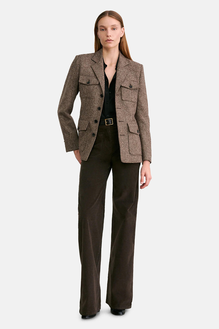 Fleur Jacket With Combo Brown Donegal