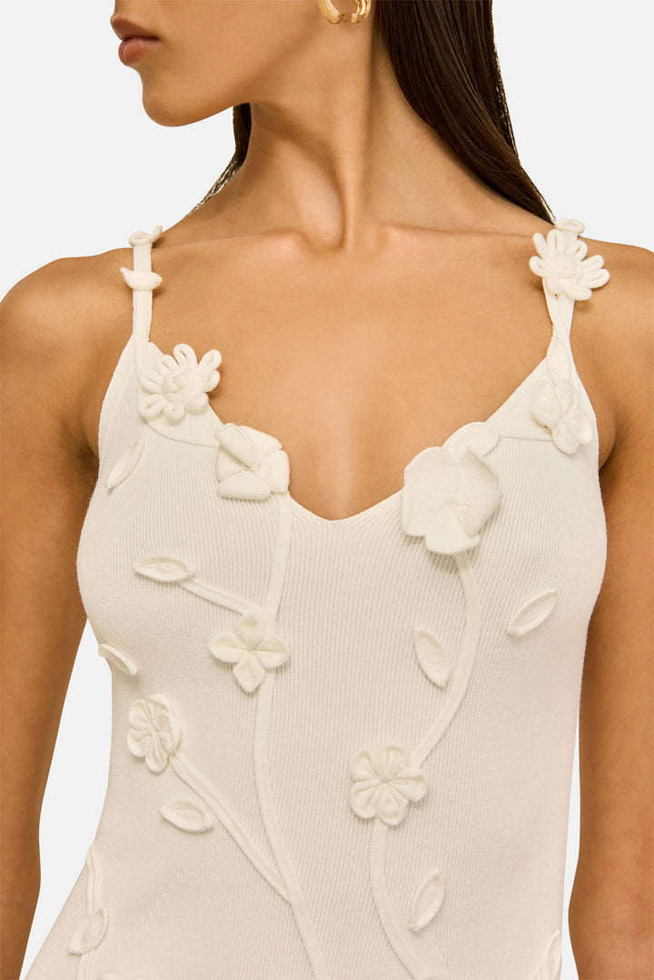 Flora Knit Dress Off White