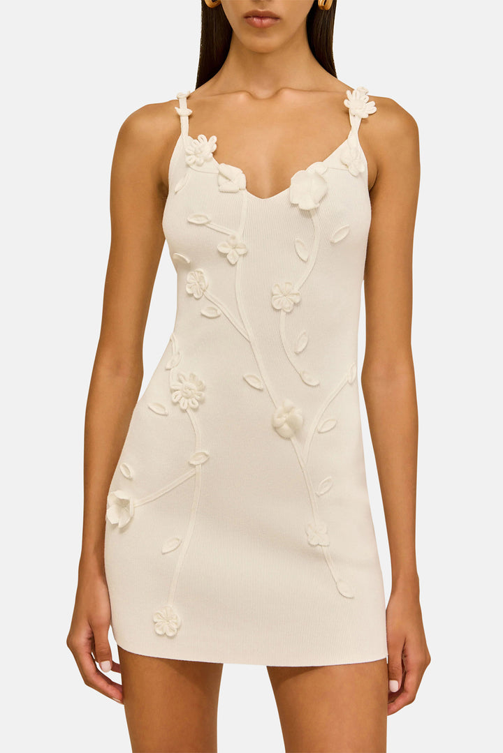 Flora Knit Dress Off White