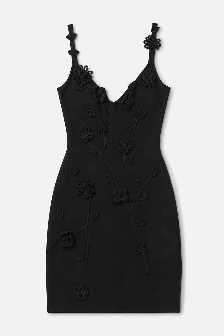 Flora Knit Dress Black