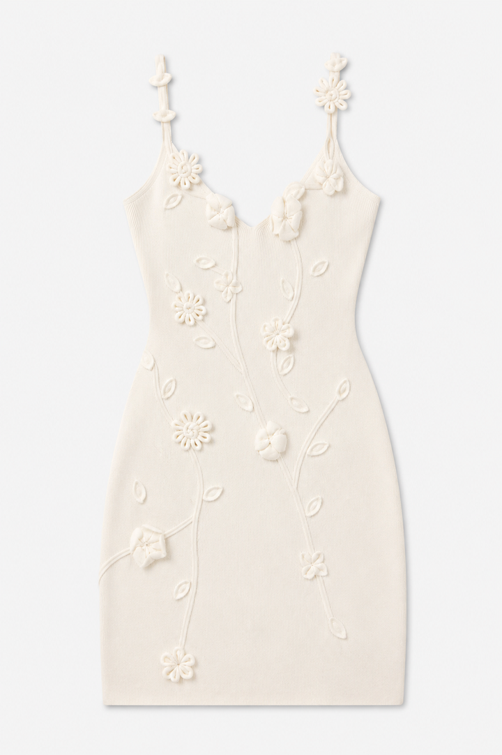 Flora Knit Dress Off White
