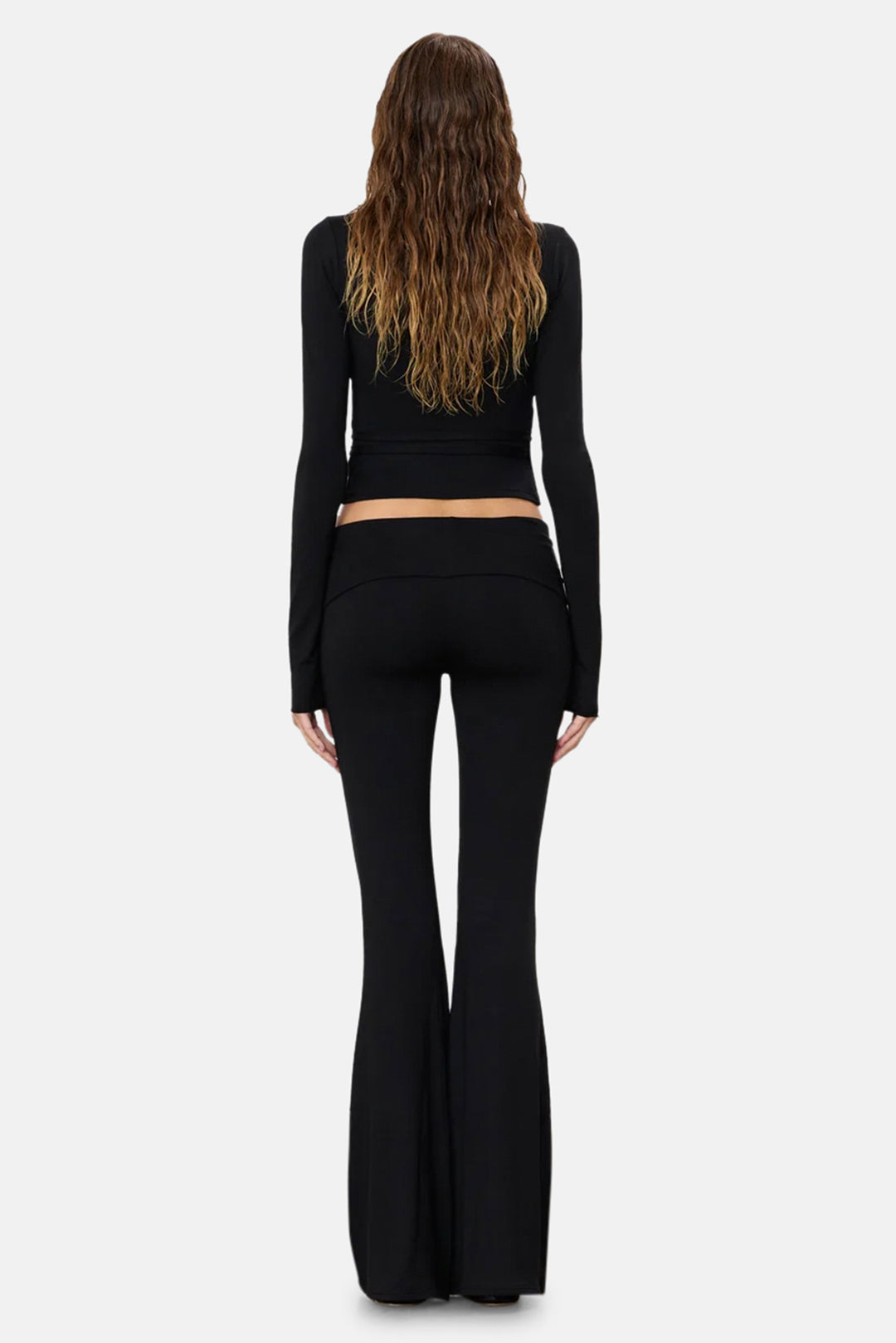 Foldover Flare Pant Black