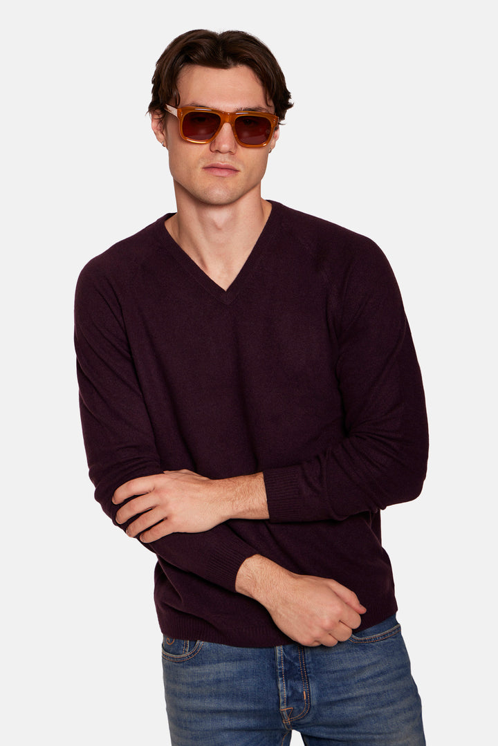 Ford Cashmere V Neck Merlot