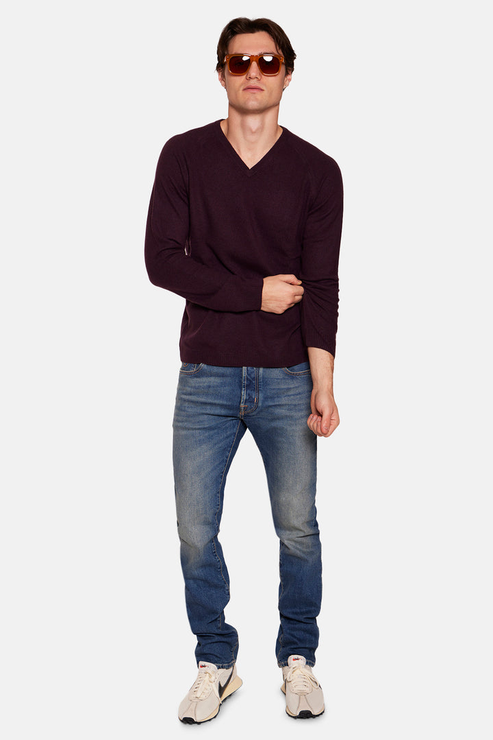 Ford Cashmere V Neck Merlot