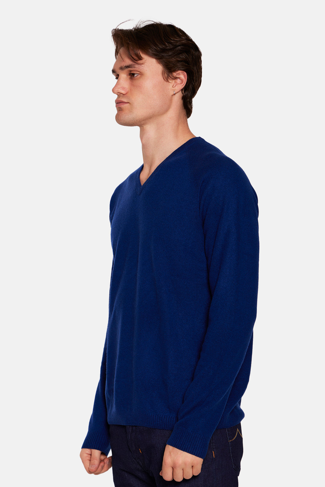 Ford Cashmere V Neck Midnight Blue