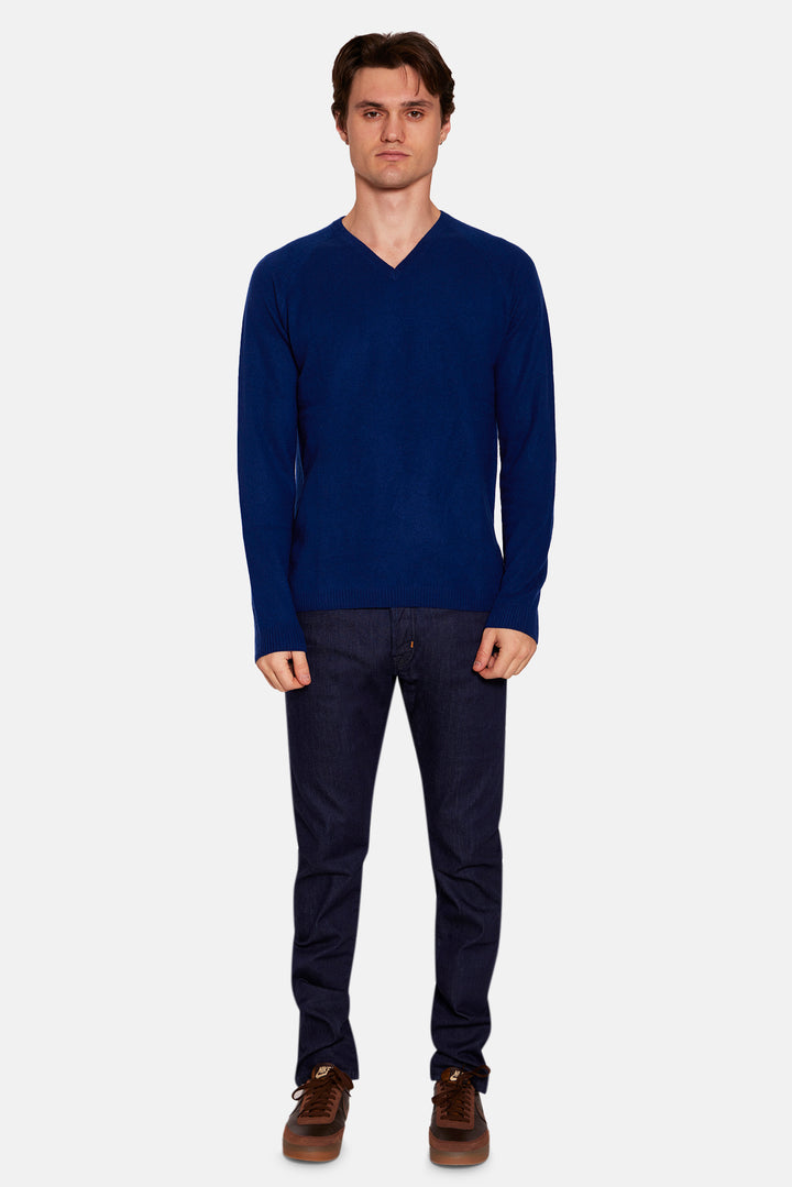 Ford Cashmere V Neck Midnight Blue