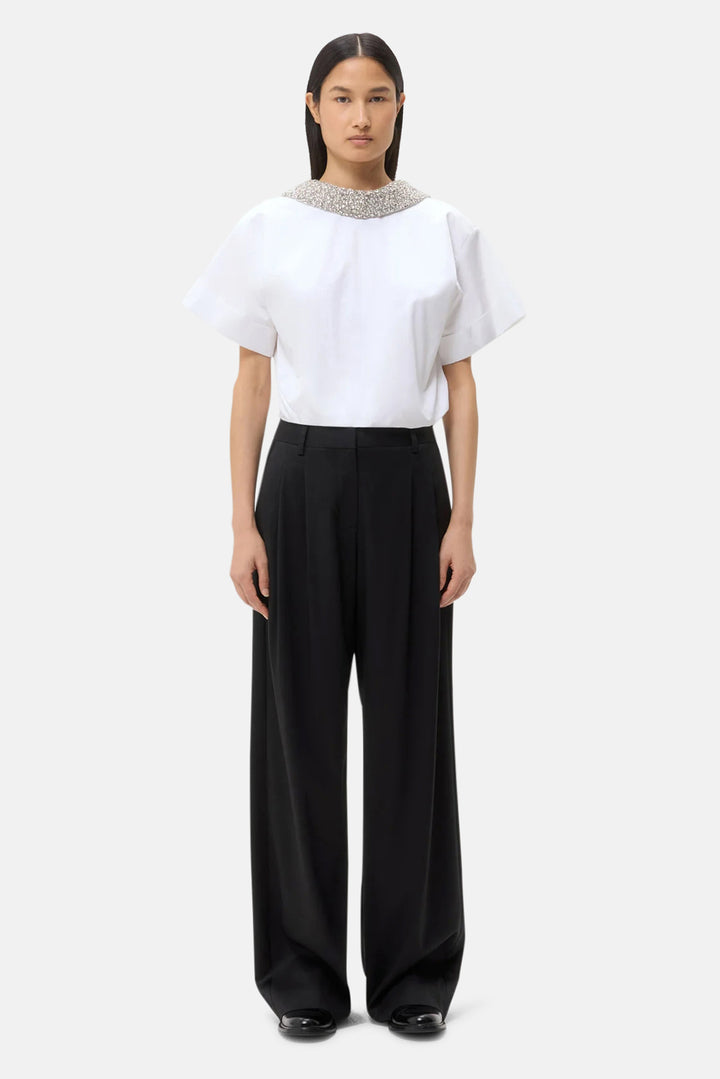 Forever and Always Shirt with Crystal Collar White