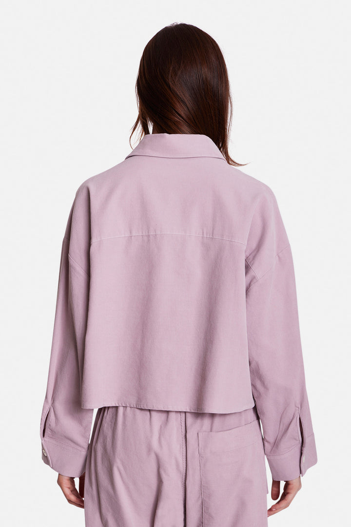 Foxy Micro Cord Crop Shirt Blush