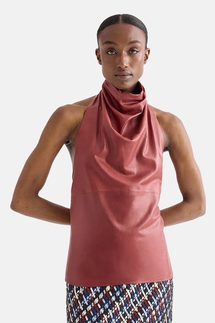 Friday Night Top in Paper Suede Karanda Red