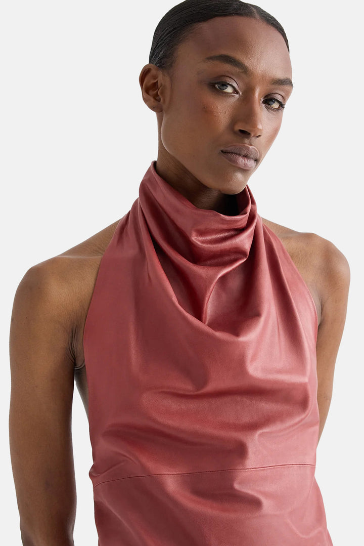 Friday Night Top in Paper Suede Karanda Red