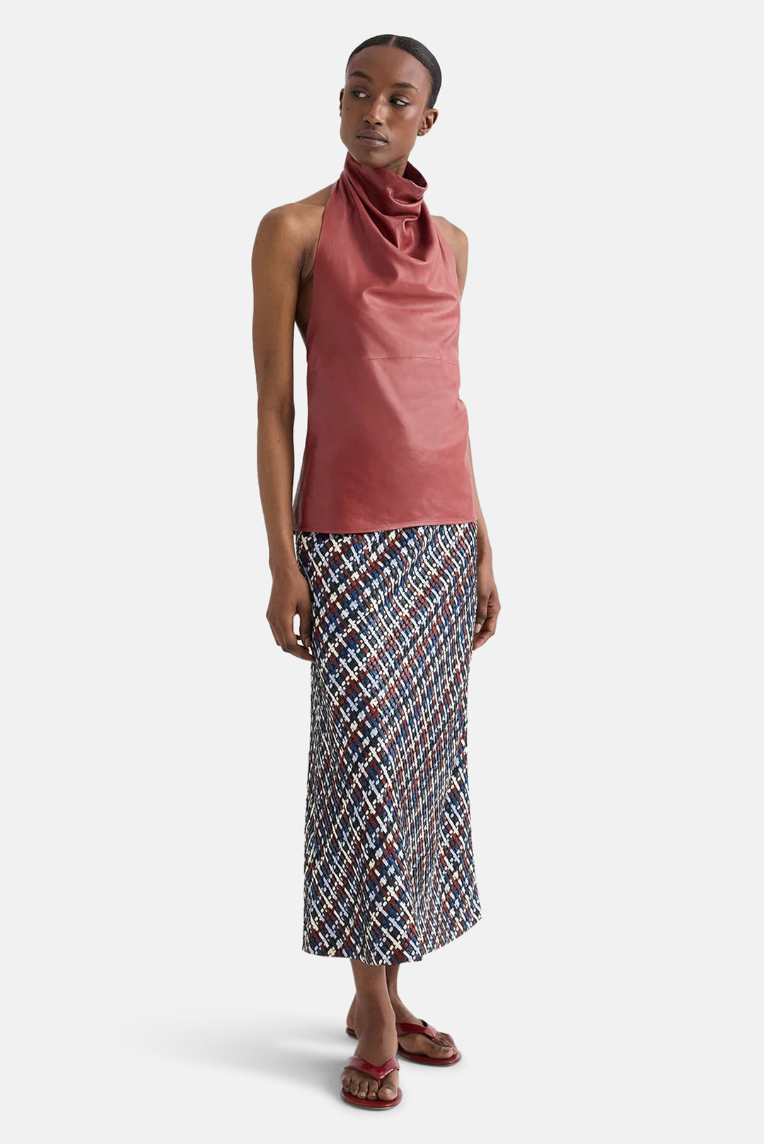 Friday Night Top in Paper Suede Karanda Red