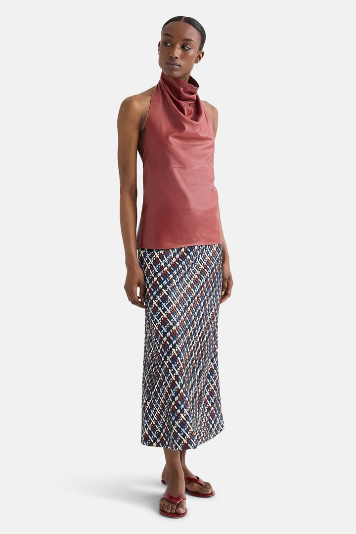 Friday Night Top in Paper Suede Karanda Red