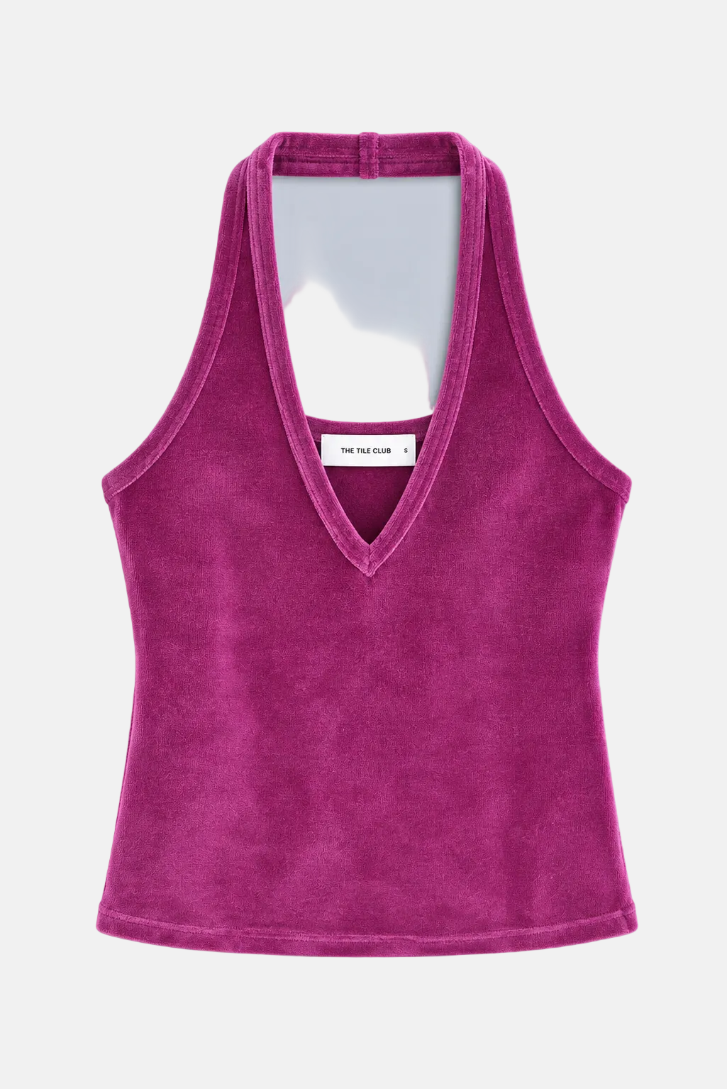 Halle Velour Halter Top Plum