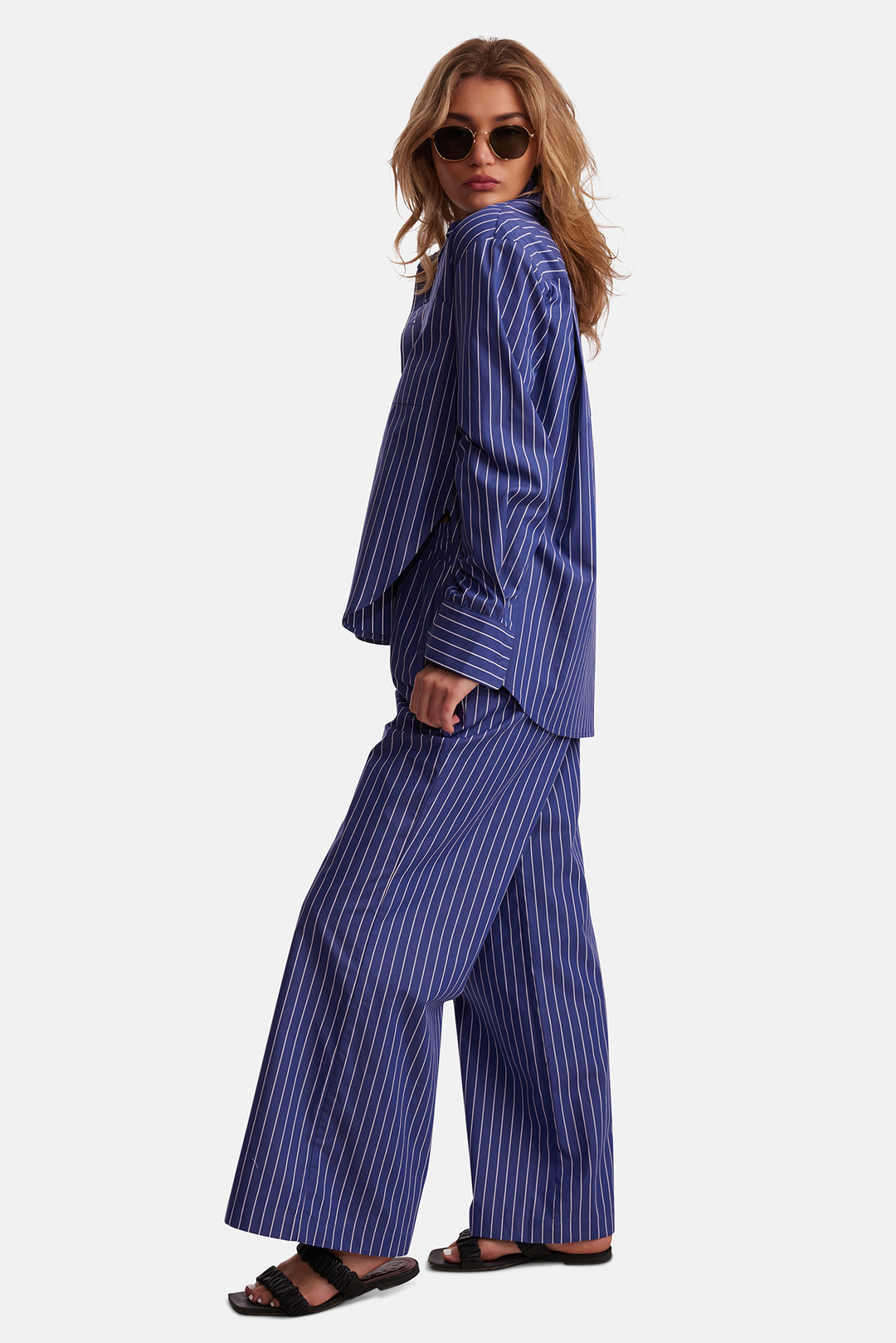 Georgica Beach Poplin Pant Navy/White Stripe