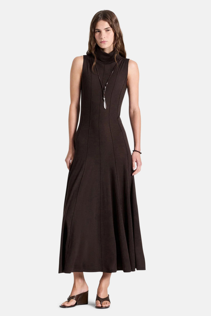 Funnel Neck Sleeveless Dress After Dark