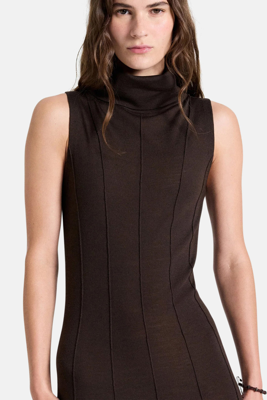 Funnel Neck Sleeveless Dress After Dark