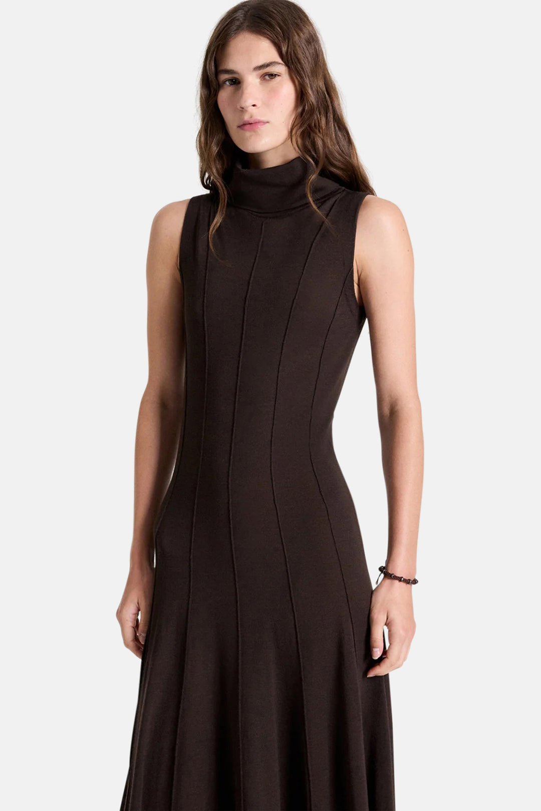 Funnel Neck Sleeveless Dress After Dark