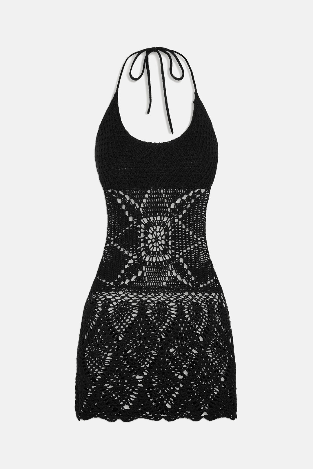 Gabriella Crochet Coverup Black