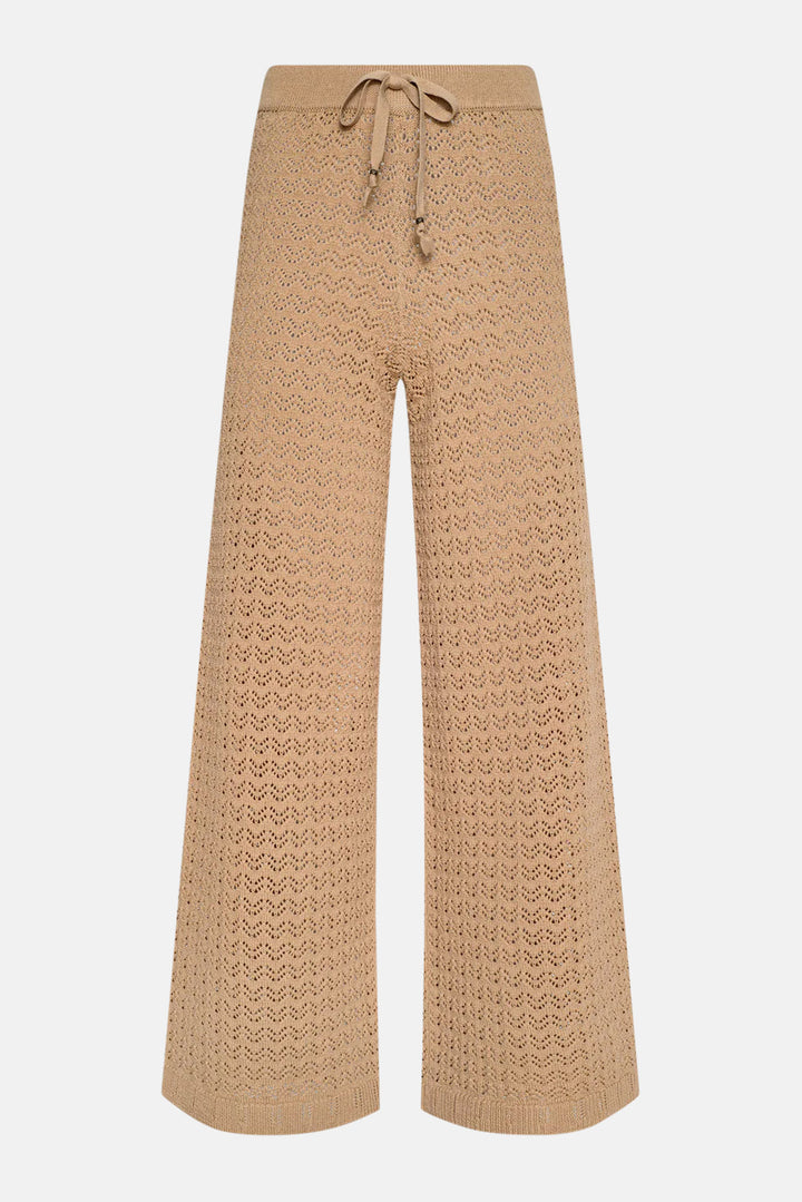 Gaelle Pointelle Knit Pant Light Cappuccino