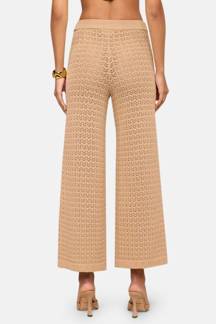 Gaelle Pointelle Knit Pant Light Cappuccino