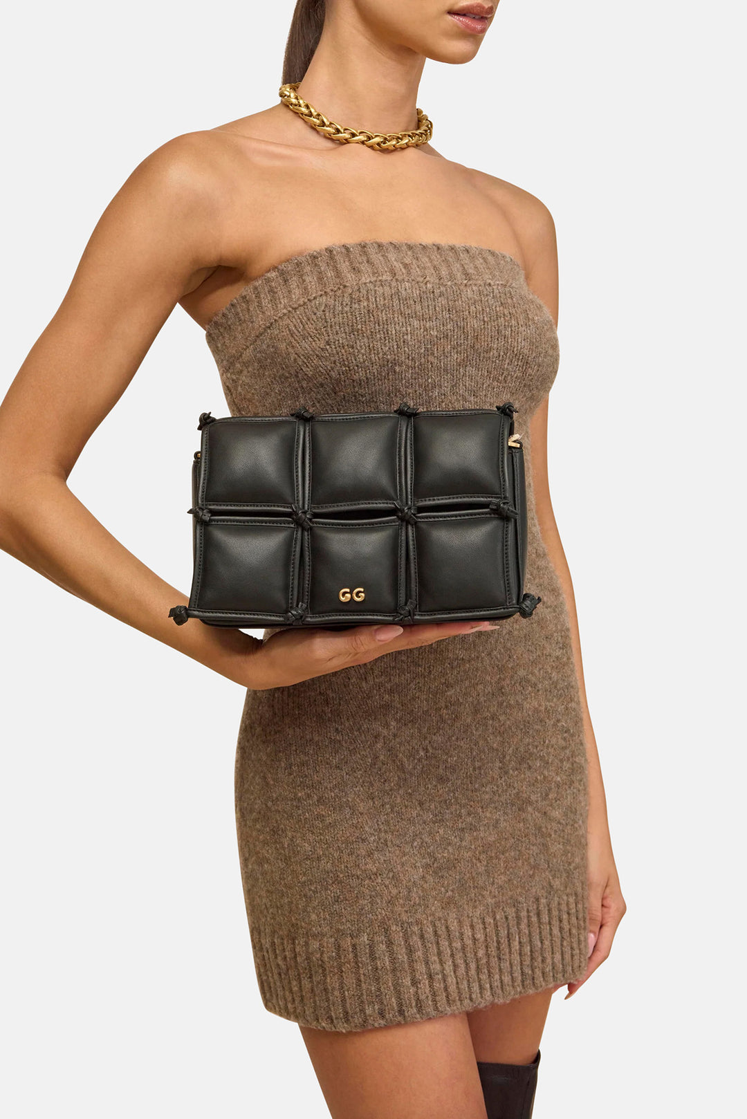 Gaia Puff Crossbody Black
