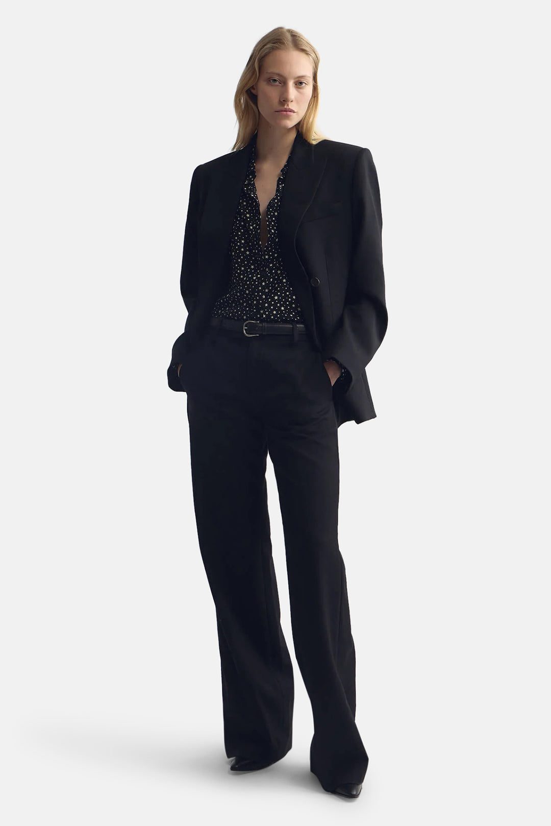 Gaia Slim Shirt Black/Ivory Star