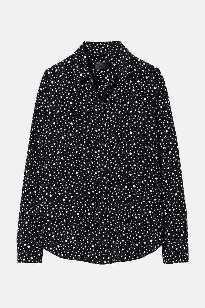 Gaia Slim Shirt Black/Ivory Star