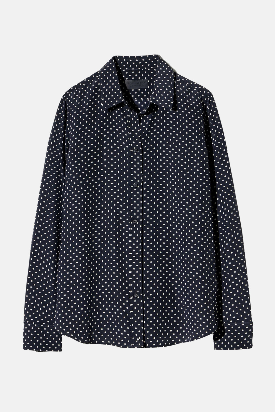 Gaia Slim Shirt Obsidian/Ivory Polka Dot