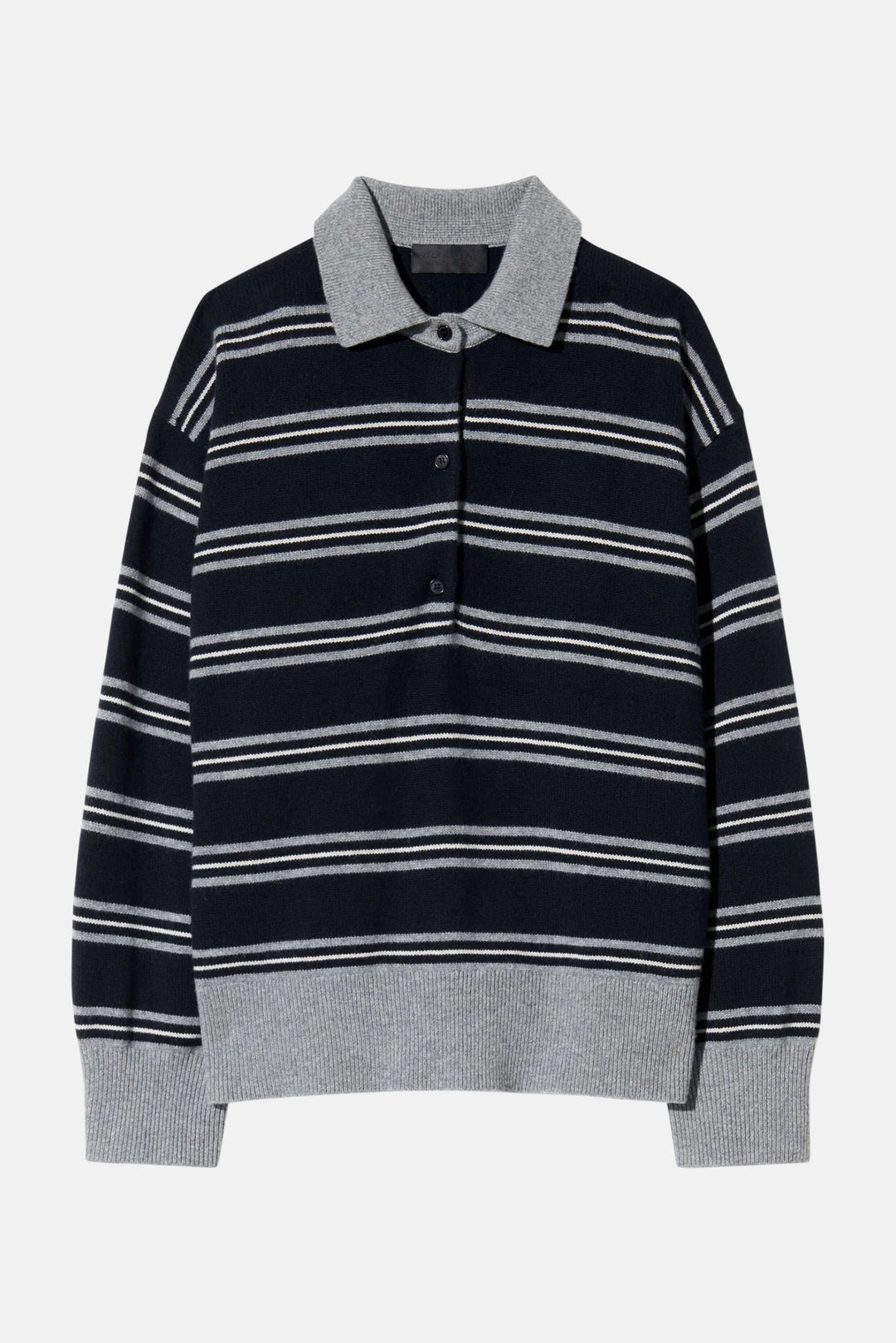 Galvez Stripe Polo Dark Navy/Grey Stripe
