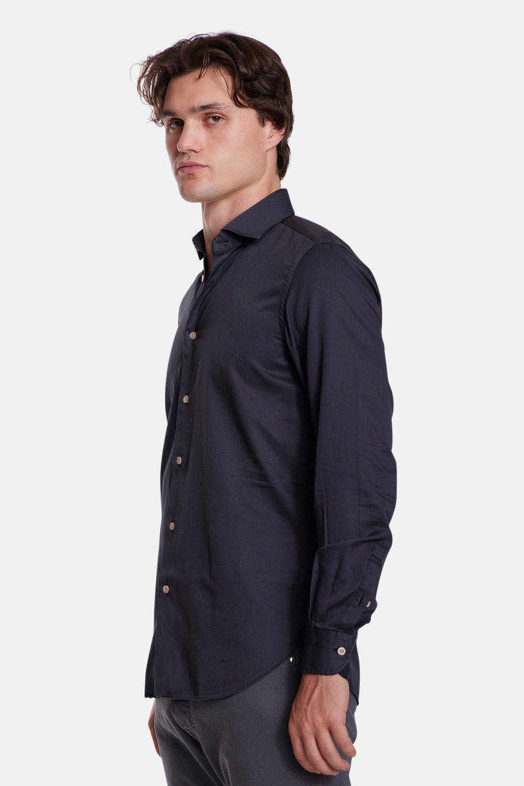 Garment Dyed Tencel Shirt Charcoal
