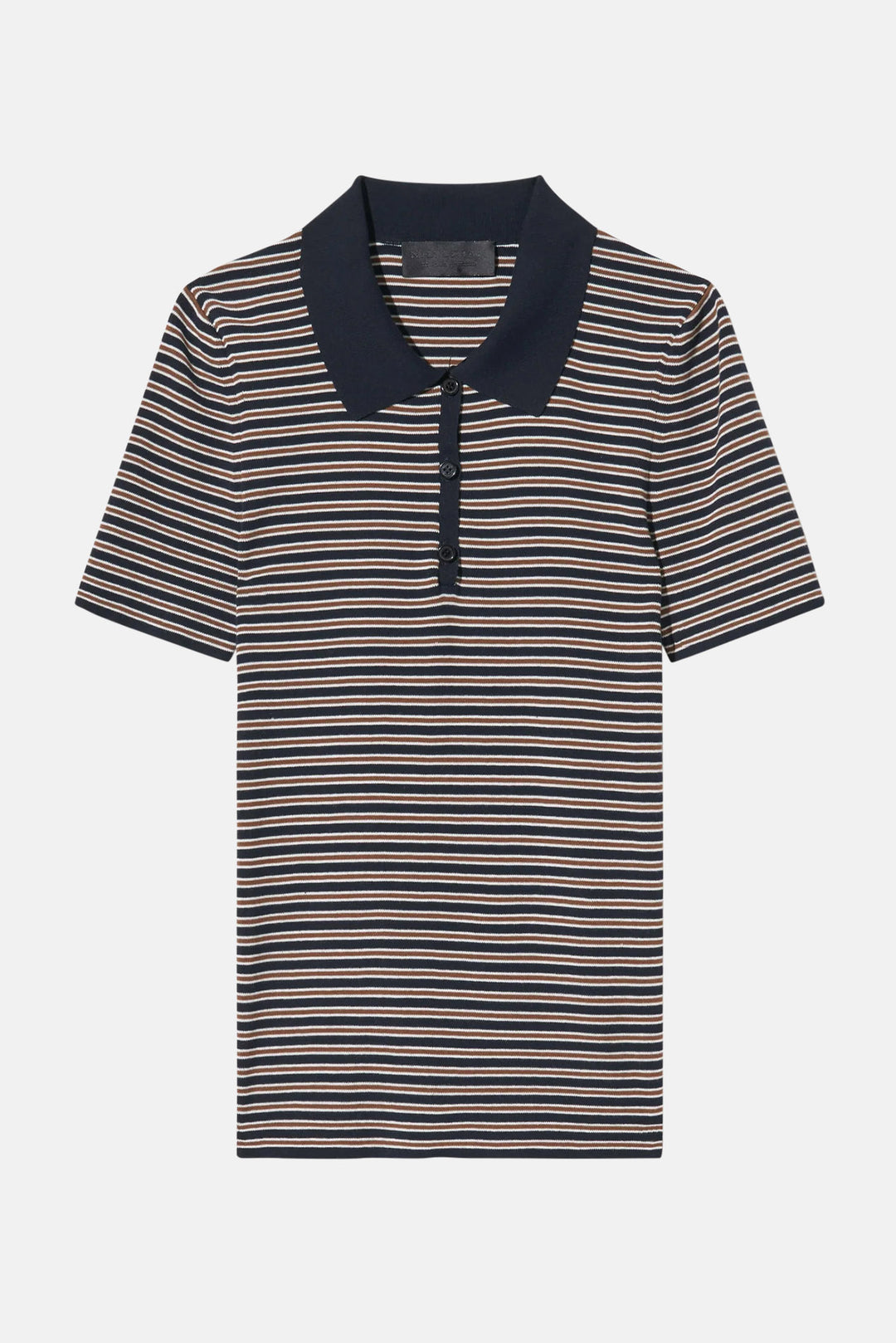 Gemmatta Stripe Polo Dark Navy/Brown Stripe