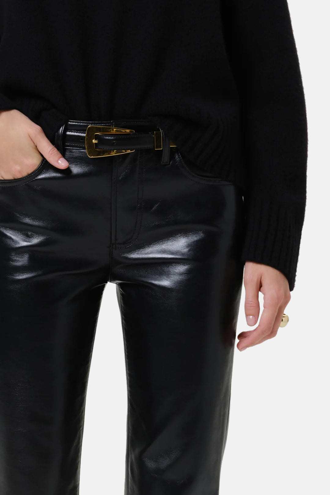 Genova Low Rise Recycled Leather Boot in Black