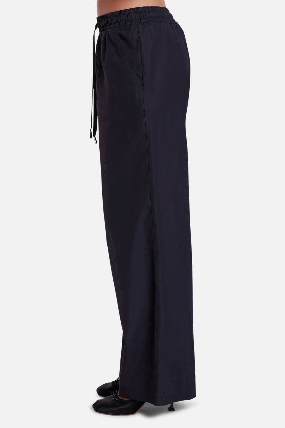 Georgica Beach Poplin Pant Black Sheer