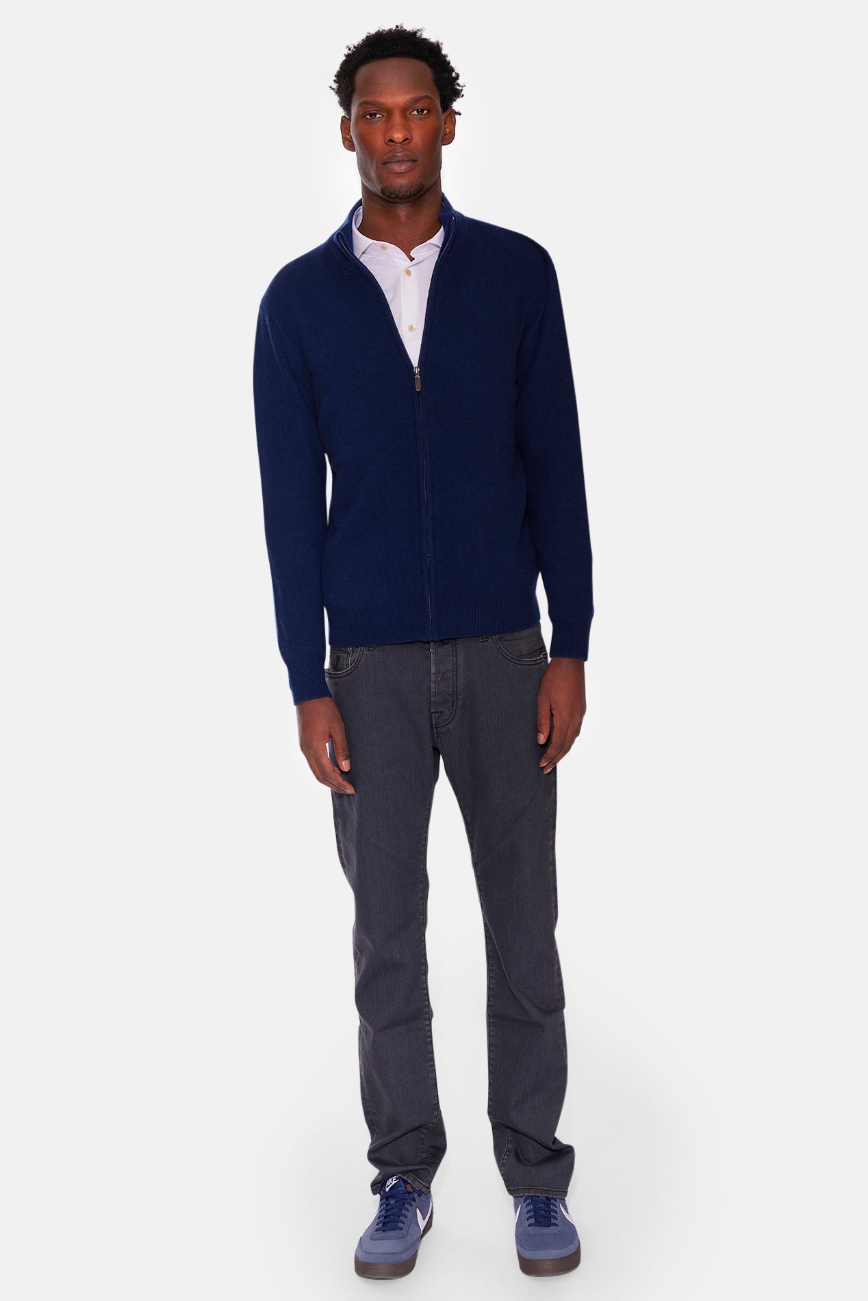 Gio Cashmere Full Zip Deep Navy – blueandcream
