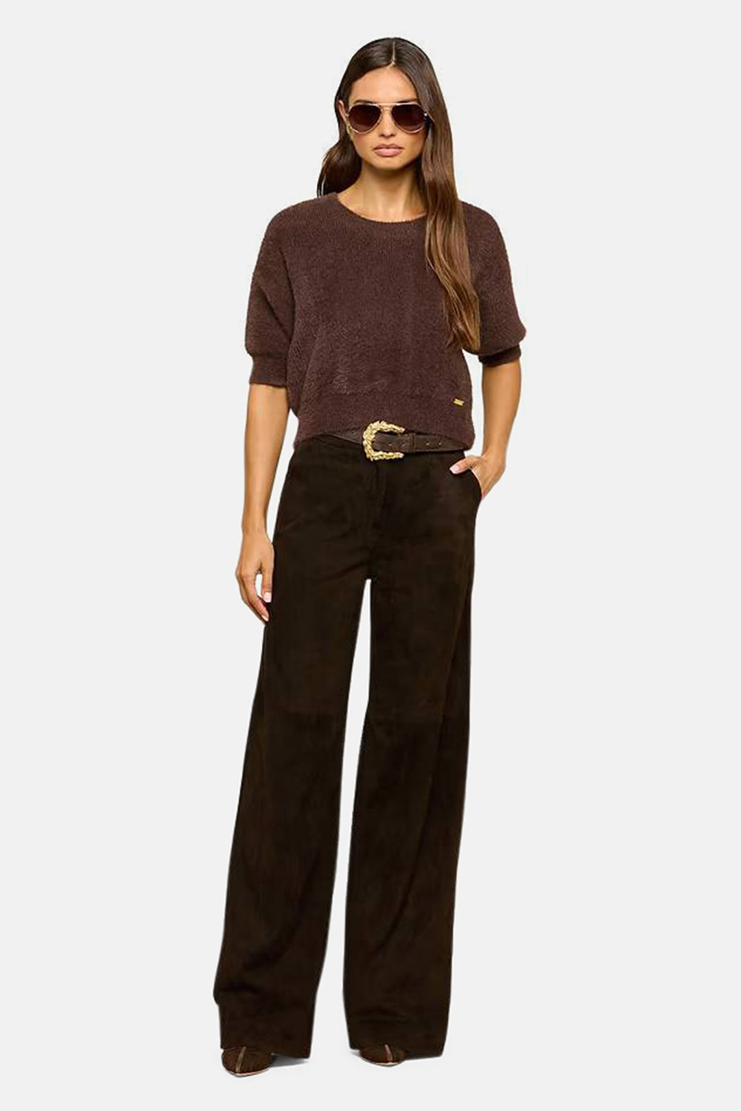 Guinevere Cropped Pullover Dark Java