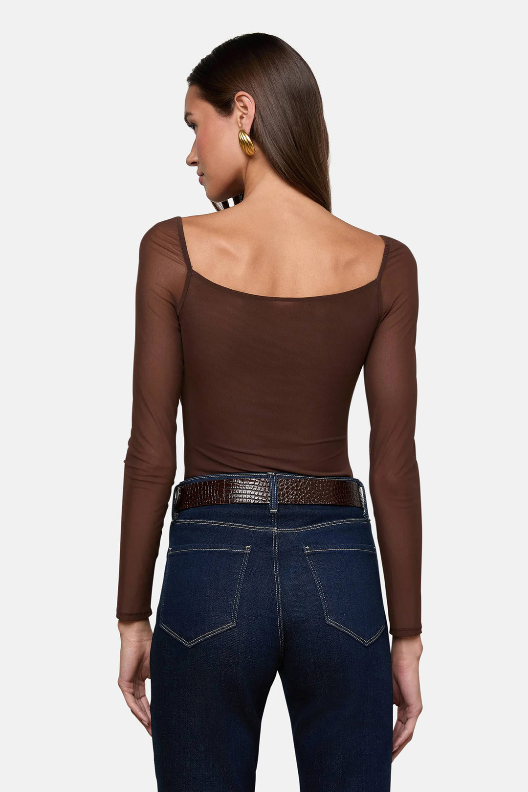 Gwendolyn Mesh Bodysuit Chocolate