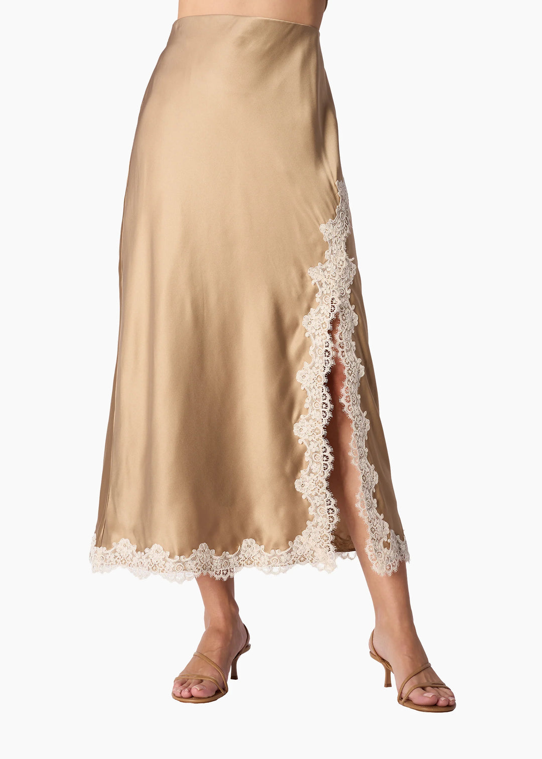 Teagan Silk Midi Skirt Birch