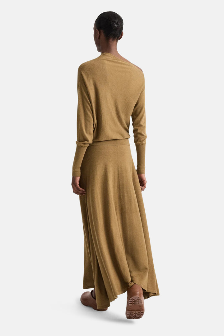Handkerchief Hem Skirt w/ Wide Waistband in Ermine