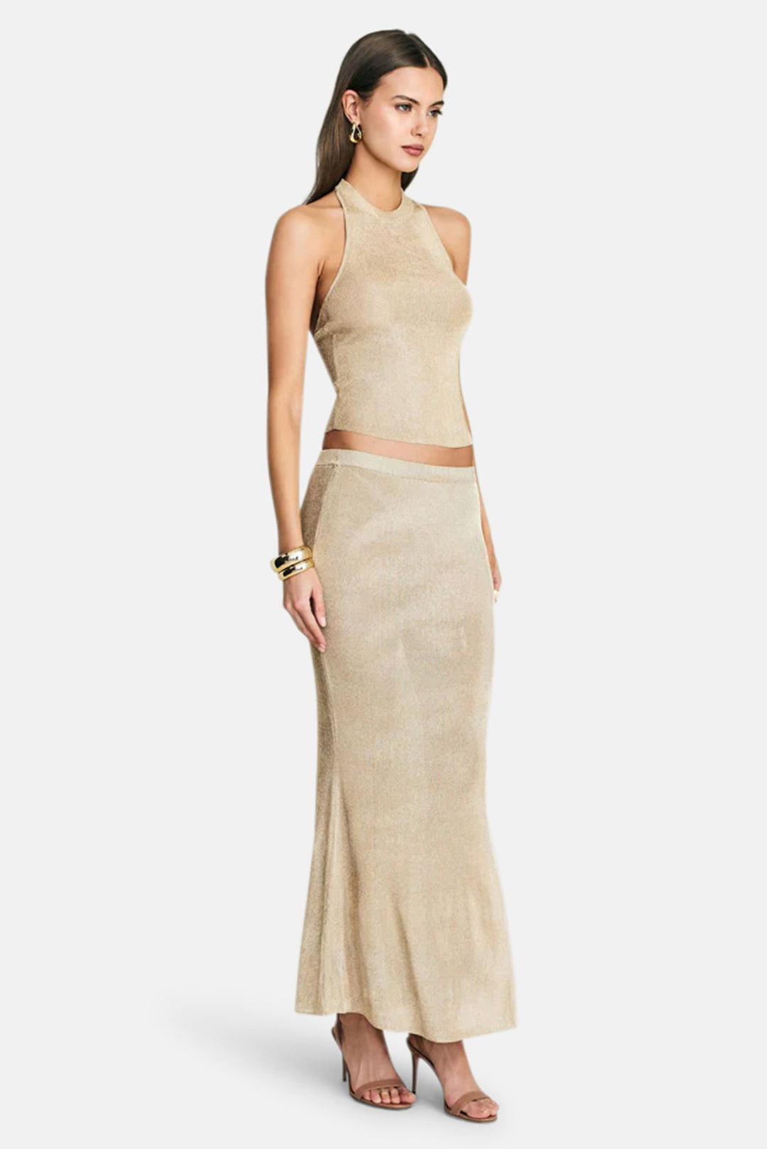 Harmony Metallic Knit Skirt