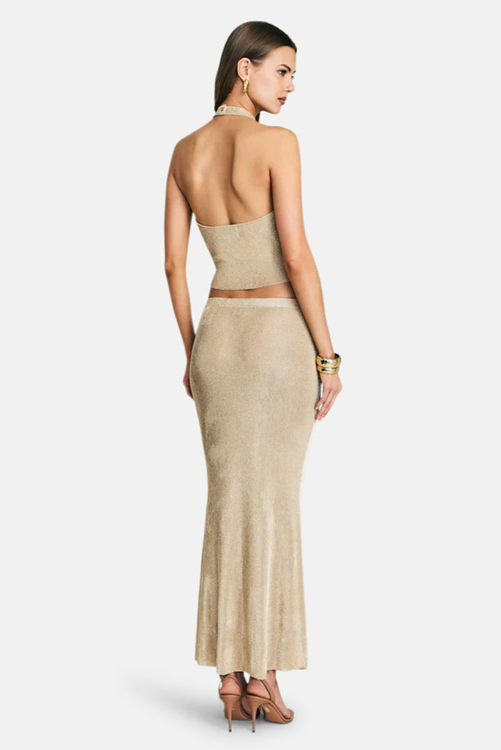 Harmony Metallic Knit Skirt