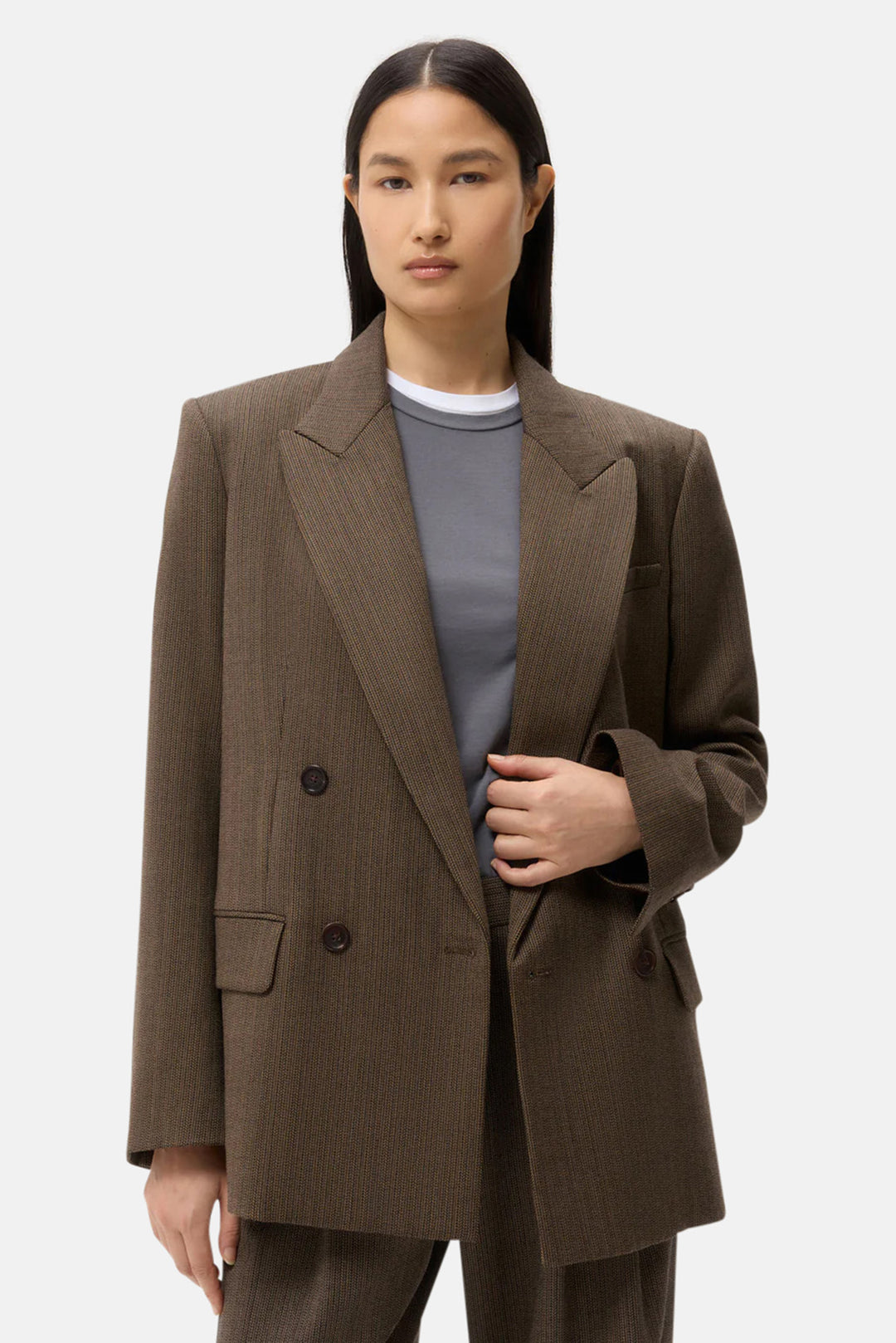 Harper Blazer in Wool Taupe