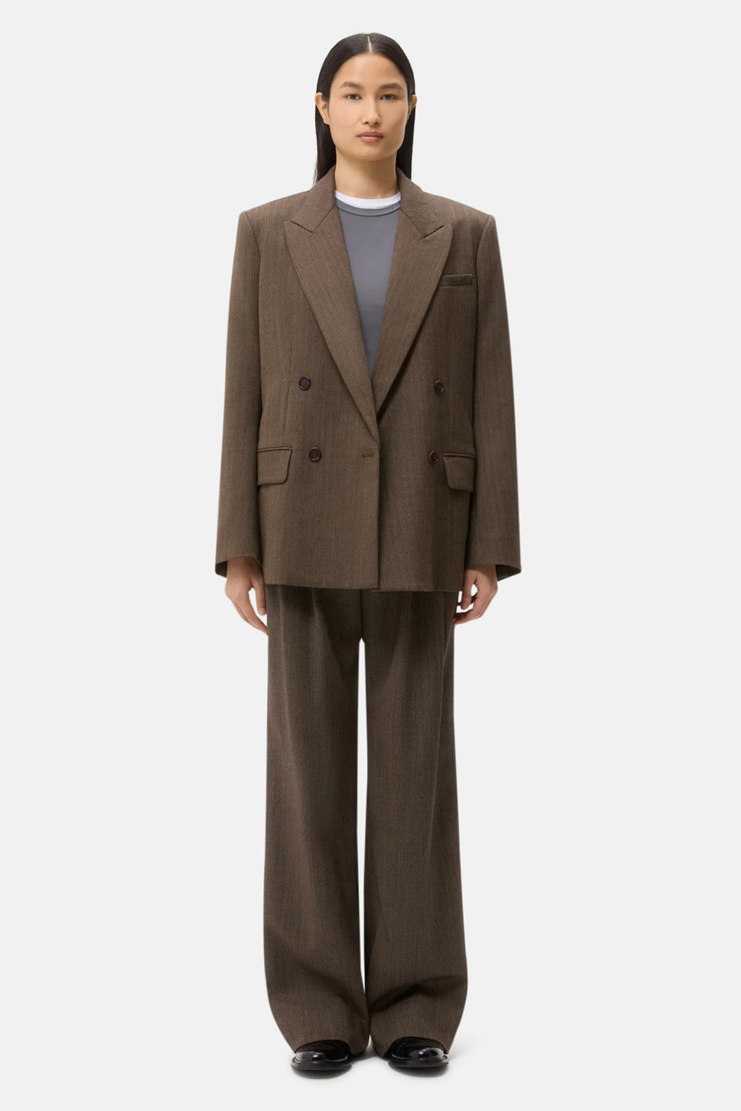 Harper Blazer in Wool Taupe